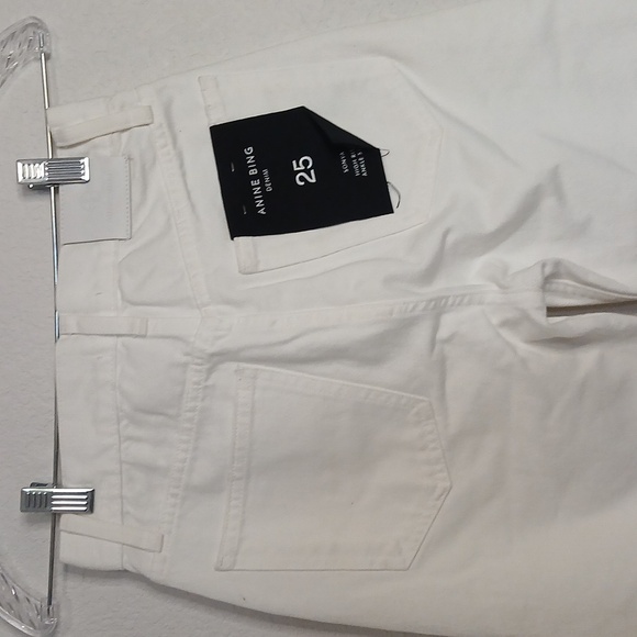New(Flawed) Anine Bing Sonya High Rise Ankle Slim White Jeans Size 25 - Picture 9 of 10